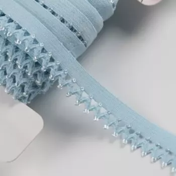 Резинка ажурная бельевая, 13 мм, 10±1 м, голубая