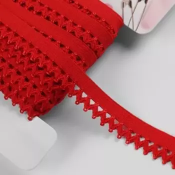 Резинка ажурная бельевая, 13 мм, 10±1 м, красная