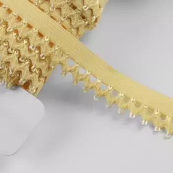 Резинка ажурная бельевая, 13 мм, 10±1 м, жёлтая