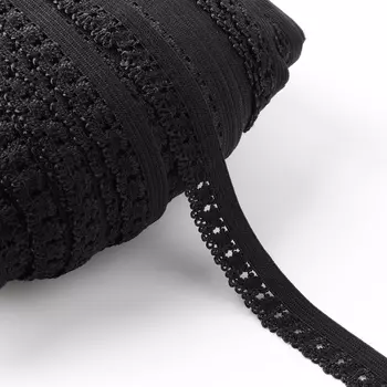 Резинка ажурная бельевая, 14 мм, 100±1 м, чёрная