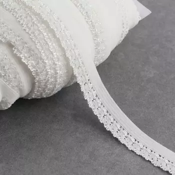 Резинка ажурная бельевая, 14 мм, 100±1 м, белая