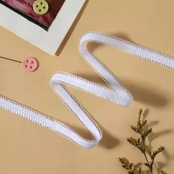 Резинка ажурная бельевая, 8 мм, 10±0.5 м, белая