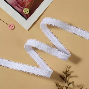 Резинка для бретелей, ажурная, 15 мм, 10±0.5 м, белая