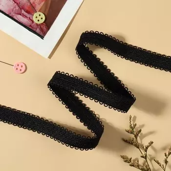 Резинка для бретелей, ажурная, 15 мм, 10±0.5 м, чёрная