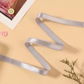 Резинка для бретелей, блестящая, 10 мм, 10±0.5 м, серая