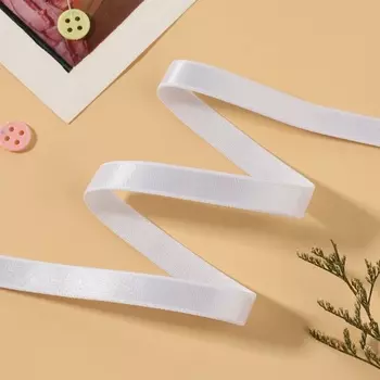 Резинка для бретелей, блестящая, 10 мм, 50±0.5 м, белая