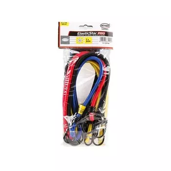 Резинка для крепления багажа "Паук" HEYNER, 80 см, пластиковые крючки, набор 4 шт