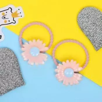 Резинка для волос "Алинка" (цена за пару) глянцевые цветы, микс