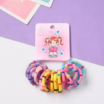 Резинки для волос «Амурные дела», набор 20 шт., девчуля, 2 см, полоски