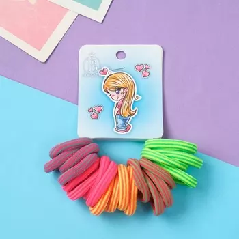 Резинки для волос «Амурные дела», набор 20 шт., любимка, 2.5 см, полоски