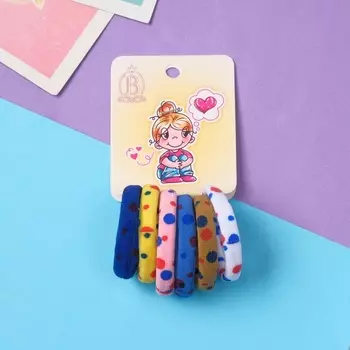 Резинки для волос «Амурные дела», набор 6 шт., мечты, 4 см, пятна