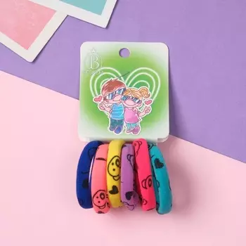 Резинки для волос «Амурные дела», набор 6 шт., любовь, 4 см, мишки