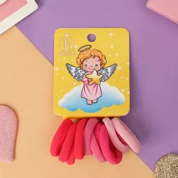 Резинки для волос «Ангелочек», набор 10 шт., мечта, 2.5 см, розовые