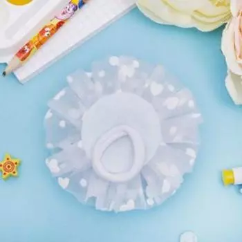 Бант для волос на резинке «Школьница», снежный жемчужный цветок, d=8.5 см, белый