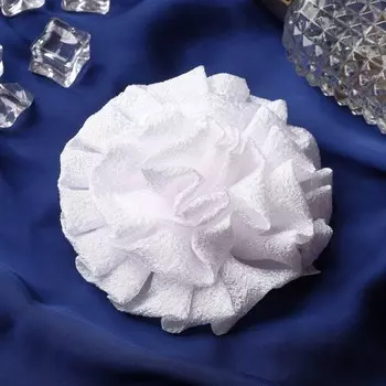 Бант для волос на резинке «Школьница», волнушка классика, d=11 см, белый