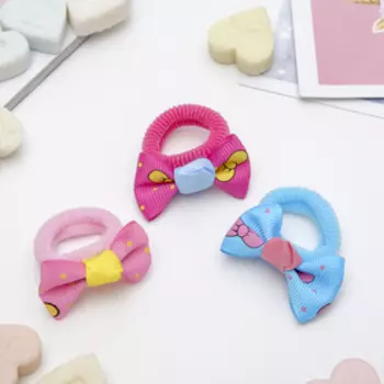 Резинка для волос "Бантик" (набор 6 штук) бантики, микс