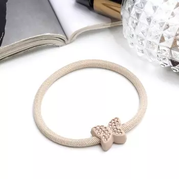 Резинка для волос «Бирсен», бабочка, 5 см, бежевый