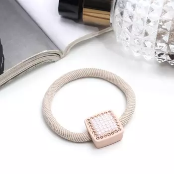 Резинка для волос «Бирсен», геометрия, 5 см, бежевый