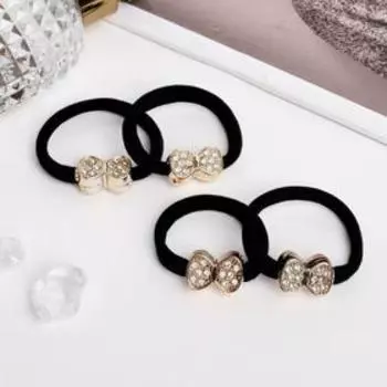 Резинка для волос "Блестящая сказка" (набор 4 шт) бантик