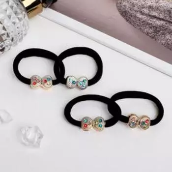 Резинка для волос "Цветная сказка" (набор 4 шт) бантик, 4,5 см