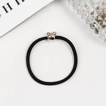 Резинка для волос "Деви" зайка, 5 см, чёрный