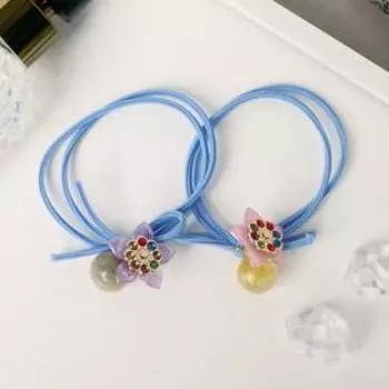 Резинка для волос "Джессика" (набор 2 шт) кувшинка, 4 см, микс