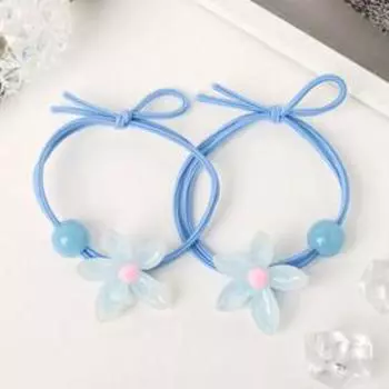 Резинка для волос "Джессика" (набор 2 шт) лилия, 4 см, микс