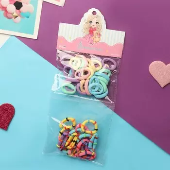 Резинки для волос «Феечка», набор 40 шт.±2, колор полоски, 2 см