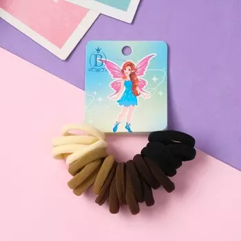 Резинки для волос «Фея Кэти», набор 20 шт., 2.5 см, коричневые