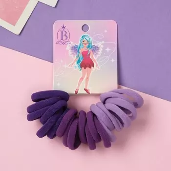 Резинки для волос «Фея Мила», набор 20 шт., 2 см, сиреневые, фиолетовые