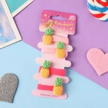 Резинка для волос "Фруктосики" (набор 4 шт) ананас