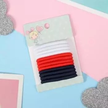 Резинка для волос "Глория" (набор 12 шт) стандарт, 4,5 см, микс