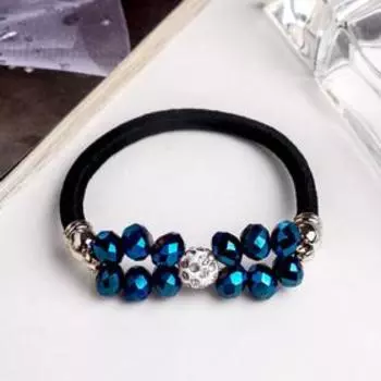 Резинка для волос «Хрустальная», синие камни