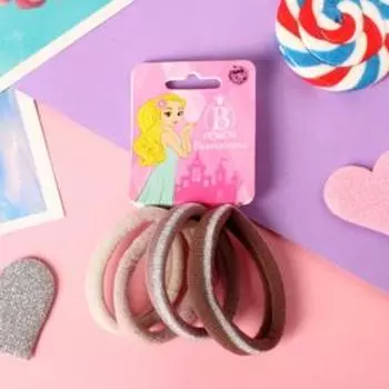 Резинка для волос "Иней" (набор 4 шт) коричневые оттенки