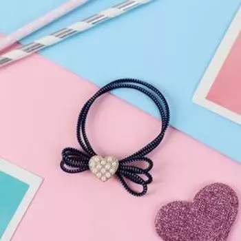 Резинка для волос "Эльвира" сердечко, микс