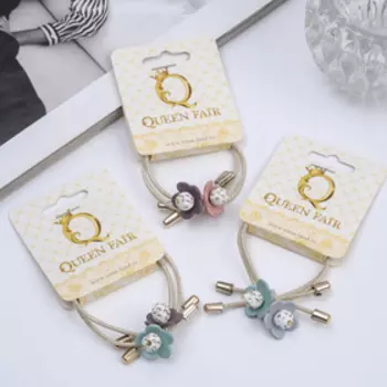 Резинка для волос "Эвелина" 5 см цветочки, микс