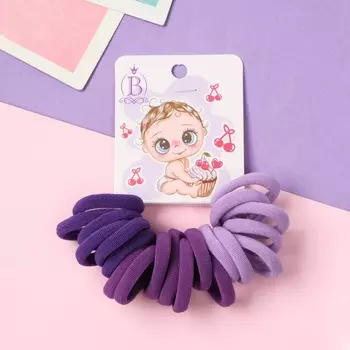 Резинки для волос «Карапуз», набор 20 шт., глазки, 2 см, сиреневые, фиолетовые