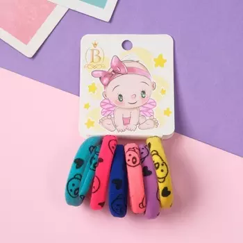 Резинки для волос «Карапуз», набор 6 шт., милашка, 4 см, мишки