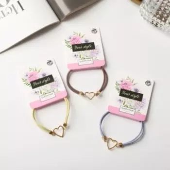 Резинка для волос "Кармела" сердце, микс