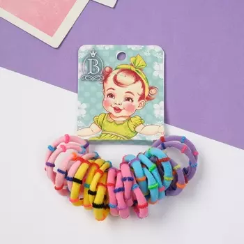 Резинки для волос «Крошка», набор 20 шт., бантик, 2 см, полоски