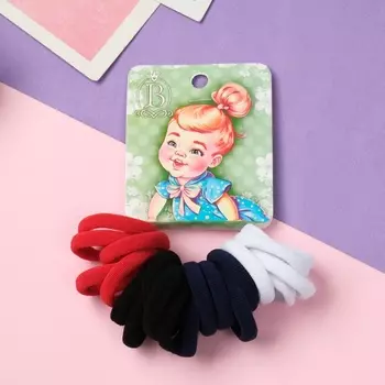 Резинки для волос «Крошка», набор 20 шт., платье горошек, 2.5 см