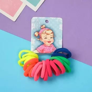 Резинки для волос «Крошка», набор 20 шт., хвостики, 2.5 см, яркие