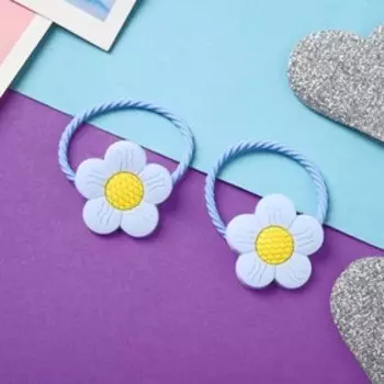 Резинка для волос "Крошка" (набор 2 шт) цветочек