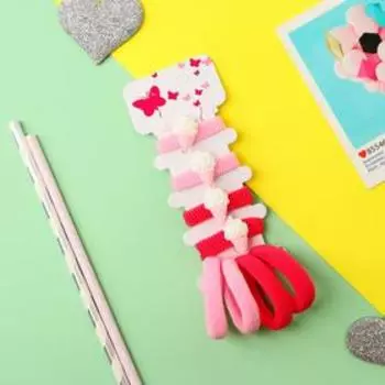 Резинка для волос "Лапочка" (набор 8 шт) мороженки, розовый