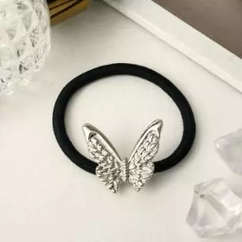 Резинка для волос "Либерти" бабочка, серебро
