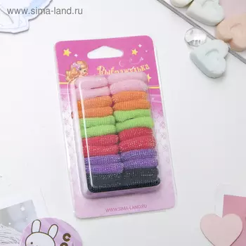 Резинка для волос "Махрушка блеск" (набор 24 шт) 2 см, микс