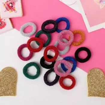 Резинки для волос «Махрушка блеск», набор 50 шт., перелив, МИКС