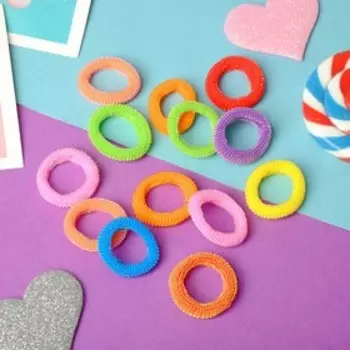 Резинка для волос "Махрушка" (набор 100 шт) перелив