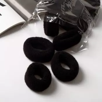 Резинки для волос «Махрушка», набор 12 шт., широкая классика, 72 см, чёрные