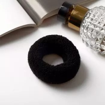 Резинки для волос «Махрушка», набор 12 шт., широкая классика, 72 см, чёрные